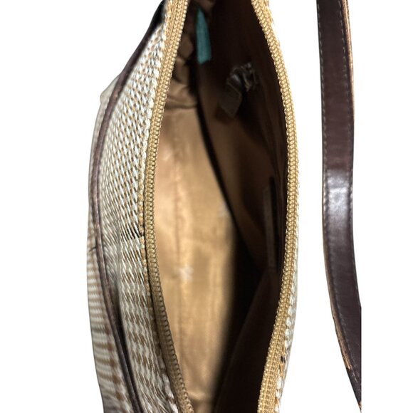 Lauren Ralph Lauren Shoulder Bag – Houndstooth Plaid Fabric & Leather Trim - Picture 11 of 12